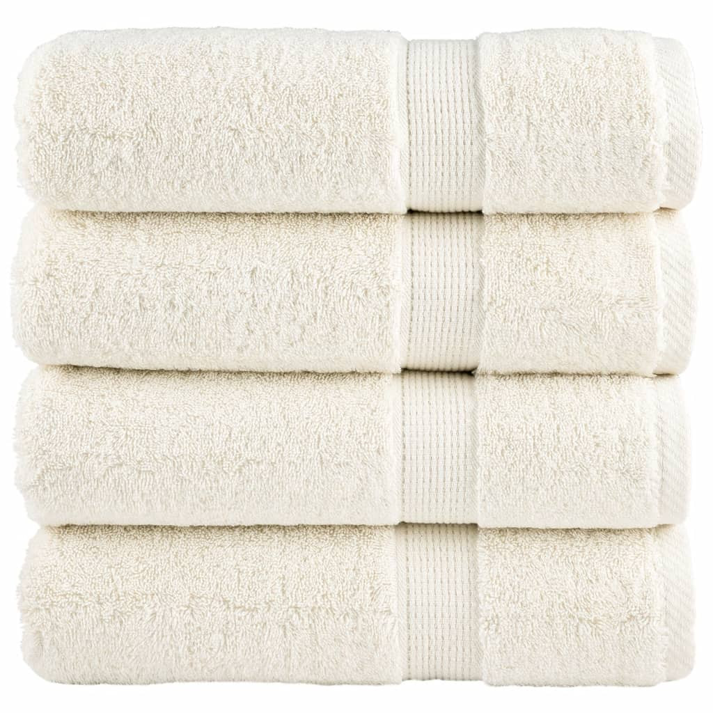 vidaXL Premium-Handtücher SOLUND 4 Stk. Cremeweiß 50x100 cm 600 g/m²