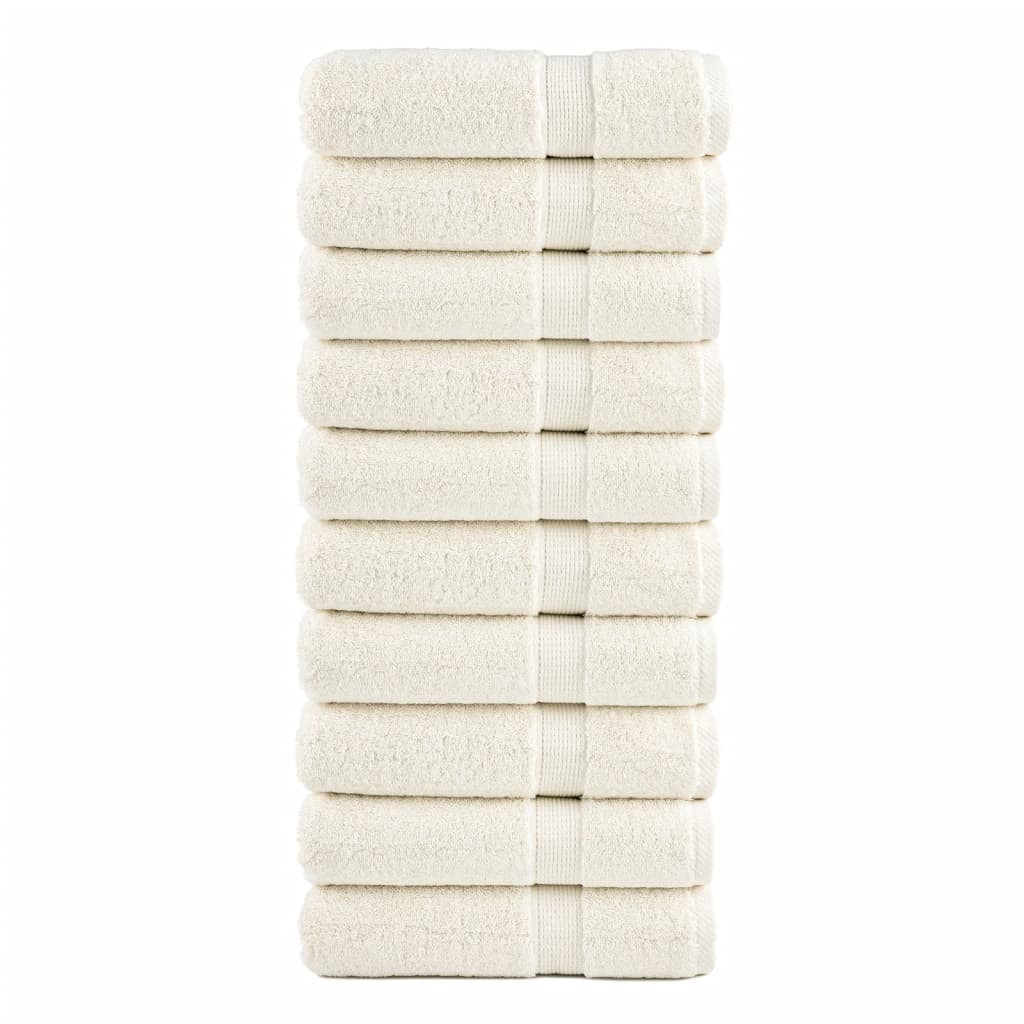 vidaXL Premium Badetücher SOLUND 10 Stk. Creme 100x150 cm 600 g/m²