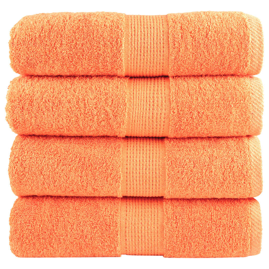 vidaXL Premium Waschhandtücher SOLUND 4 Stück Orange 30x30 cm 600 g/m²