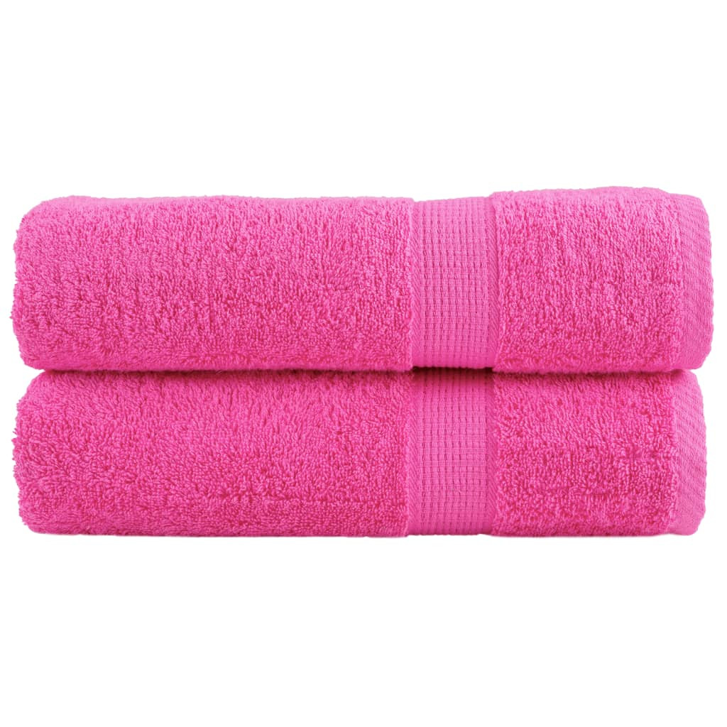 vidaXL Premium Badetücher SOLUND 2 Stk. Rosa 100x150 cm 600 g/m²