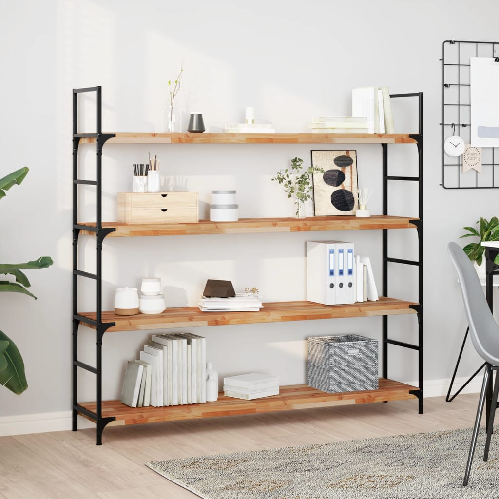 vidaXL Schweberegale 4 Stk. 140x30x4 cm Massivholz Akazie Ölbehandelt