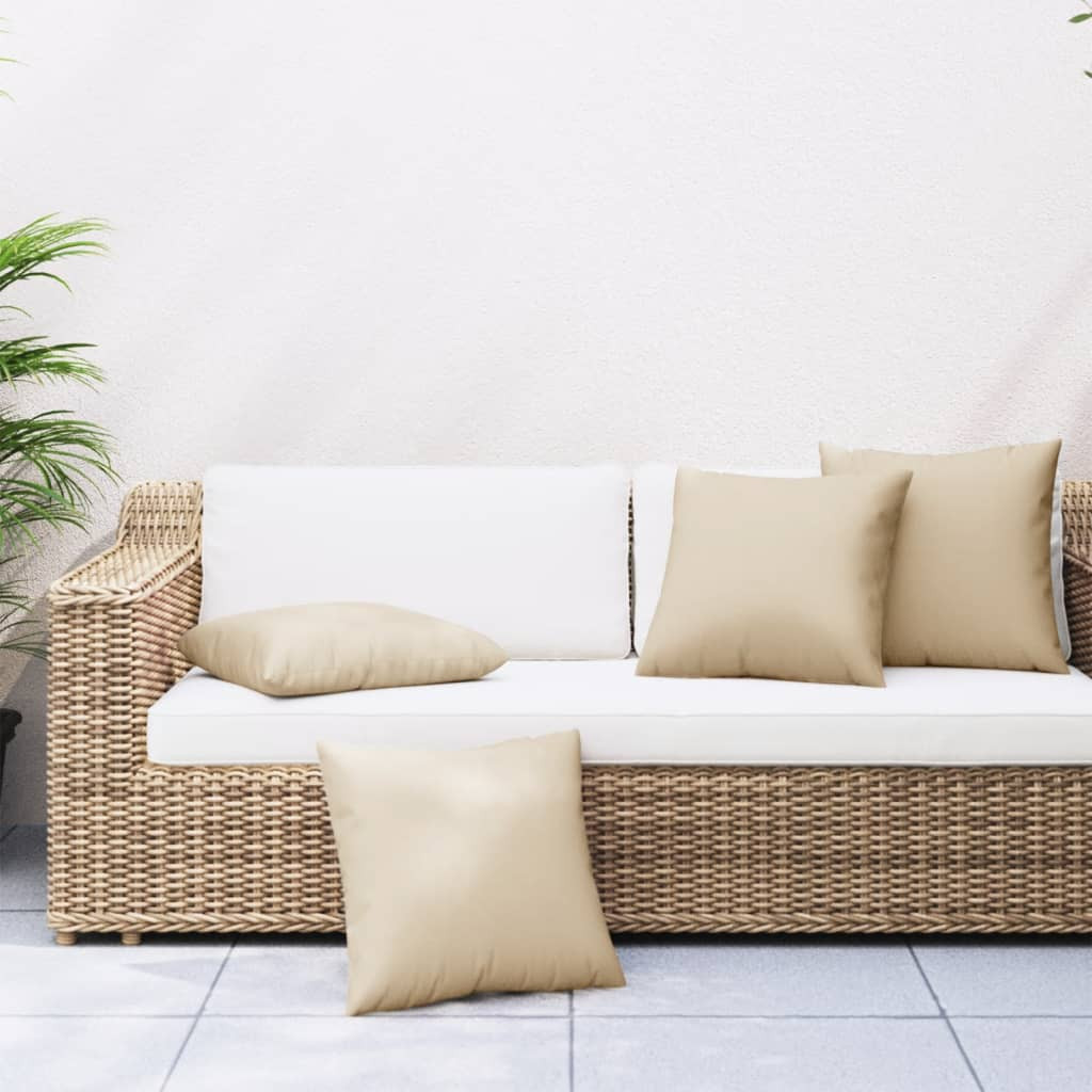 vidaXL Sofakissen 4 Stk. Beige 50x50 cm Stoff