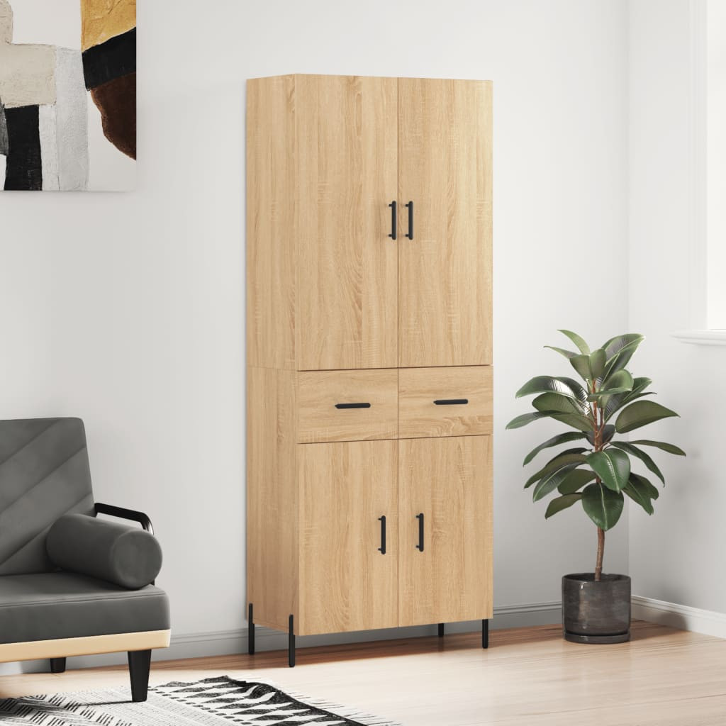 vidaXL Highboard Sonoma-Eiche 69,5x34x180 cm Holzwerkstoff