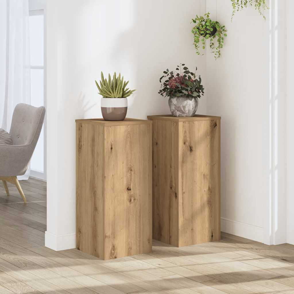 vidaXL Pflanzenständer 2 Stk. Artisan-Eiche 30x30x70 cm Holzwerkstoff