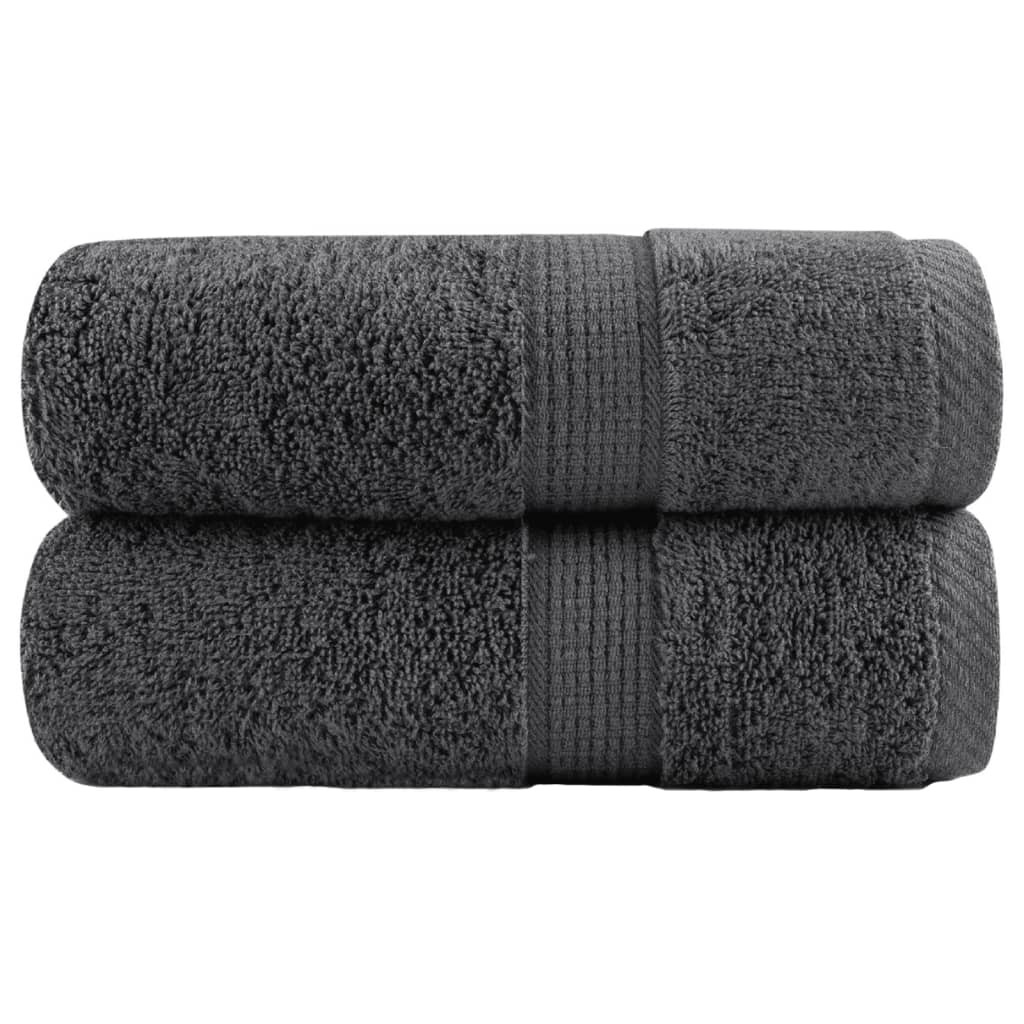 vidaXL Premium Gästetücher SOLUND 2 Stk. Anthrazit 30x50 cm 600 g/m²
