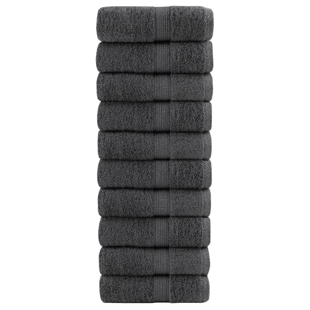 vidaXL Premium-Waschtücher SOLUND 10 Stk. Anthrazit 30x30 cm 600 g/m²
