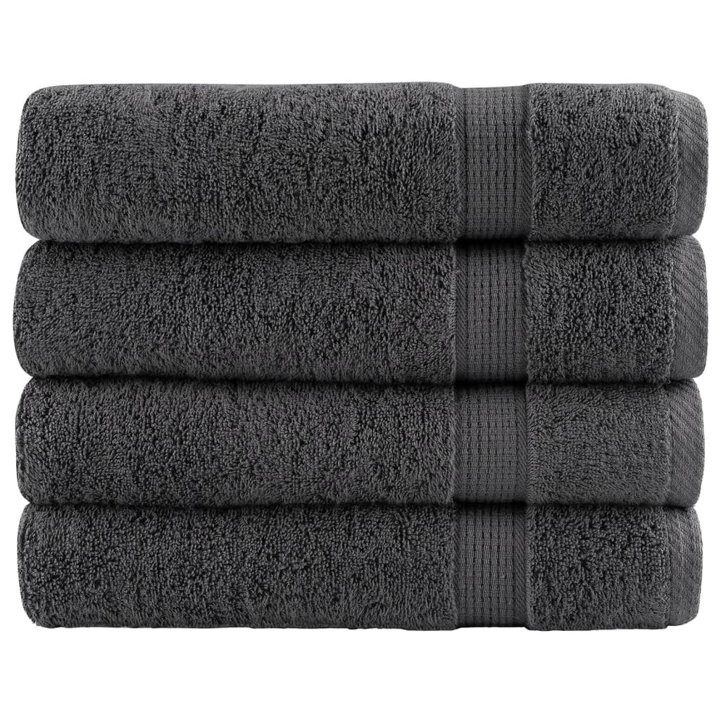 vidaXL Premium Badetücher SOLUND 4 Stk. Anthrazit 100x150 cm 600 g/m²