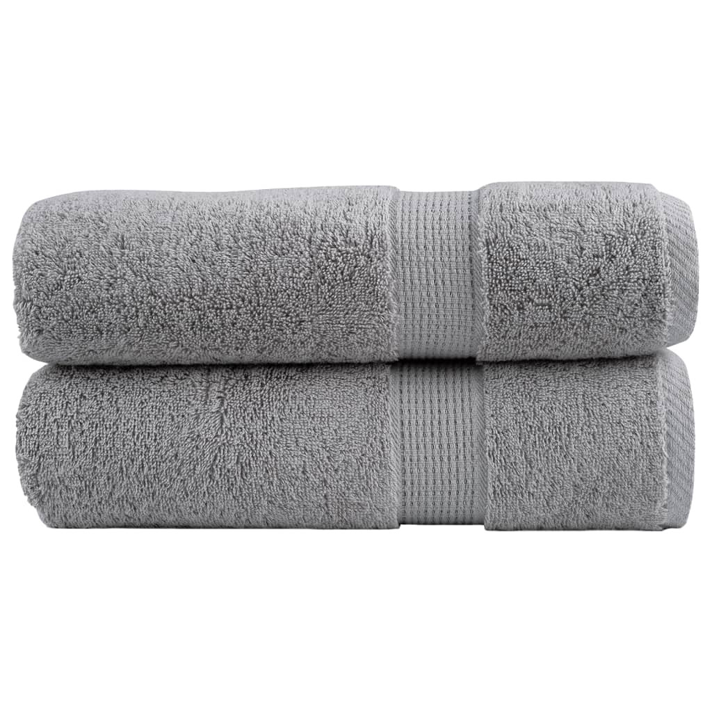 vidaXL Premium Handtücher SOLUND 2 Stk. Grau 50x100 cm 600 g/m²