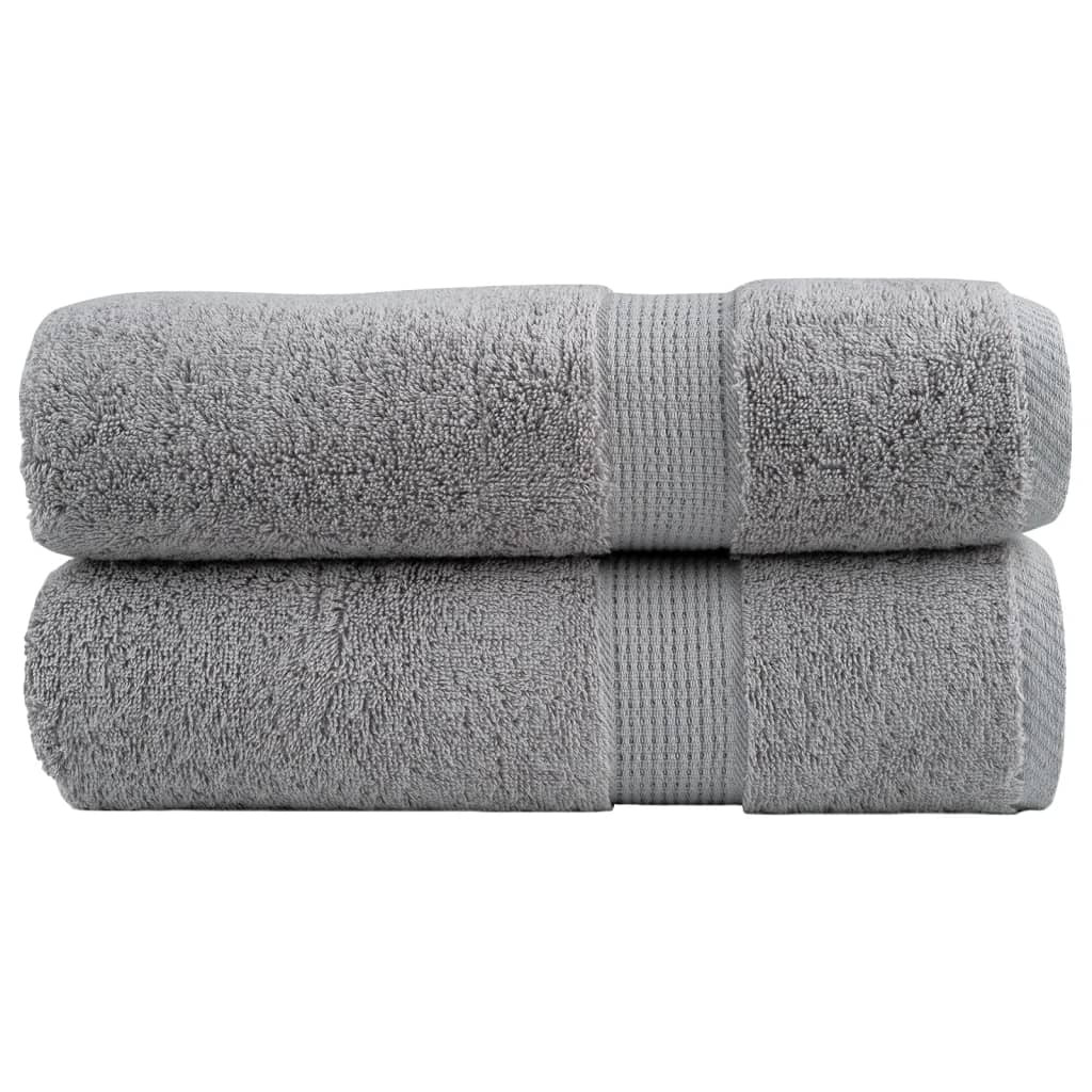 vidaXL Premium Badetücher SOLUND 2 Stk. Grau 100x150 cm 600 g/m²