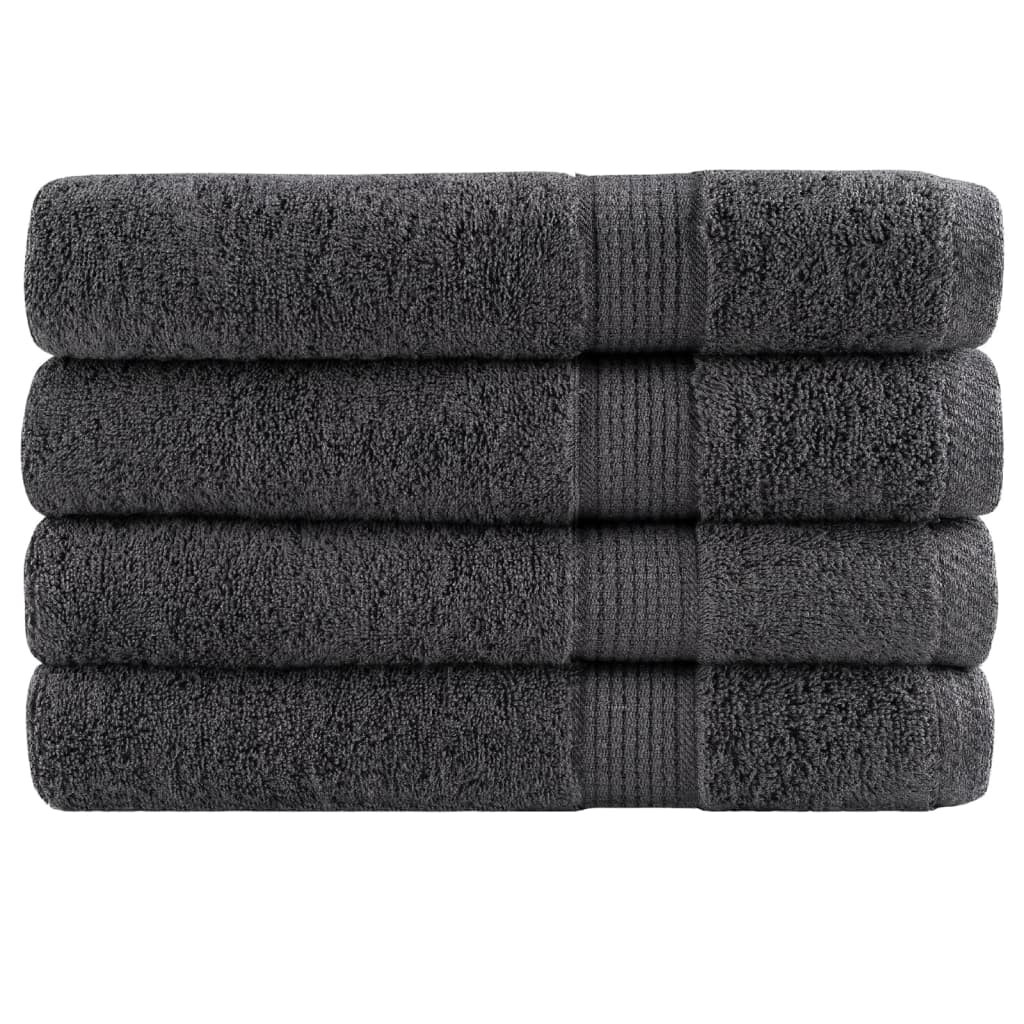 vidaXL Premium Handtücher SOLUND 4 Stk. Anthrazit 100x200 cm 600 g/m²