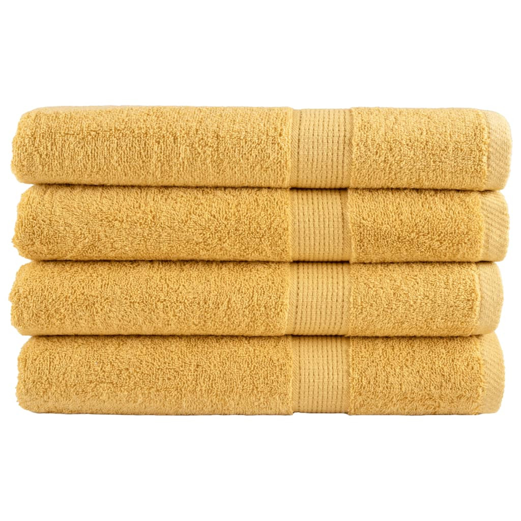 vidaXL Premium Handtücher SOLUND 4 Stk. Gold 100x200 cm 600 g/m²