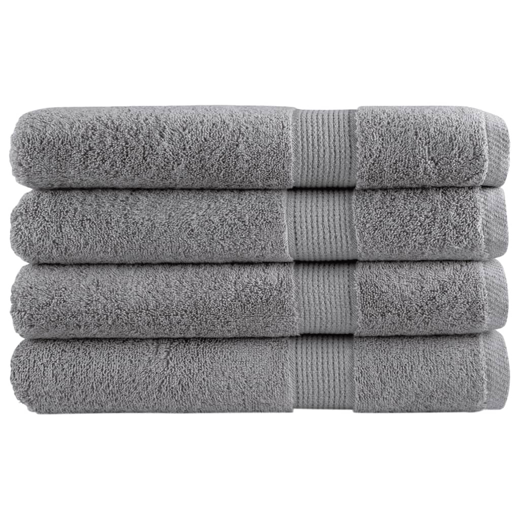 vidaXL Premium Handtücher SOLUND 4 Stk. Grau 100x200 cm 600 g/m²