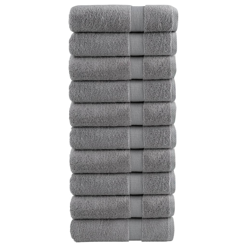 vidaXL Premium Badetücher SOLUND 10 Stk. Grau 100x150 cm 600 g/m²