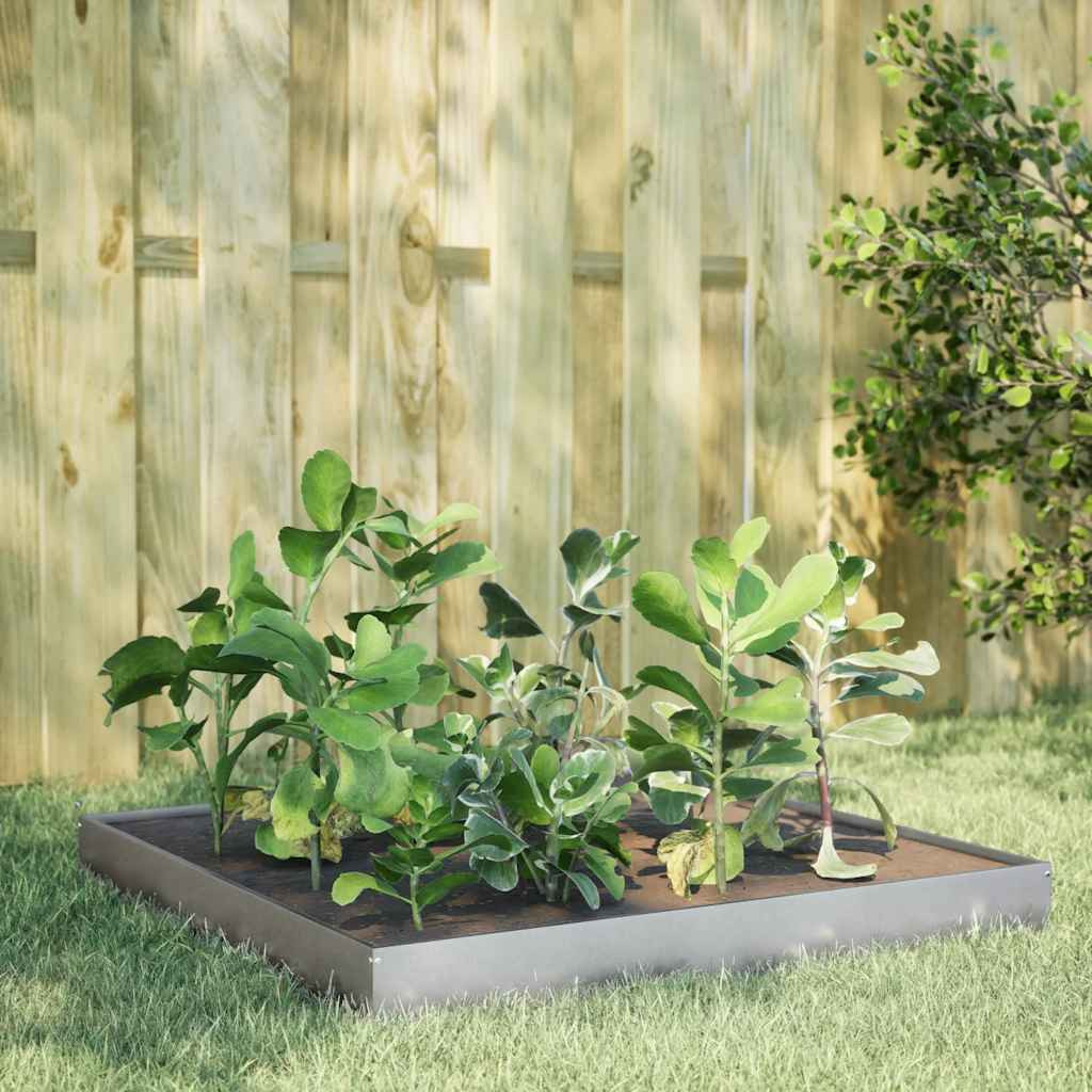 vidaXL Hochbeet 100x100x18,5 cm Verzinkter Stahl