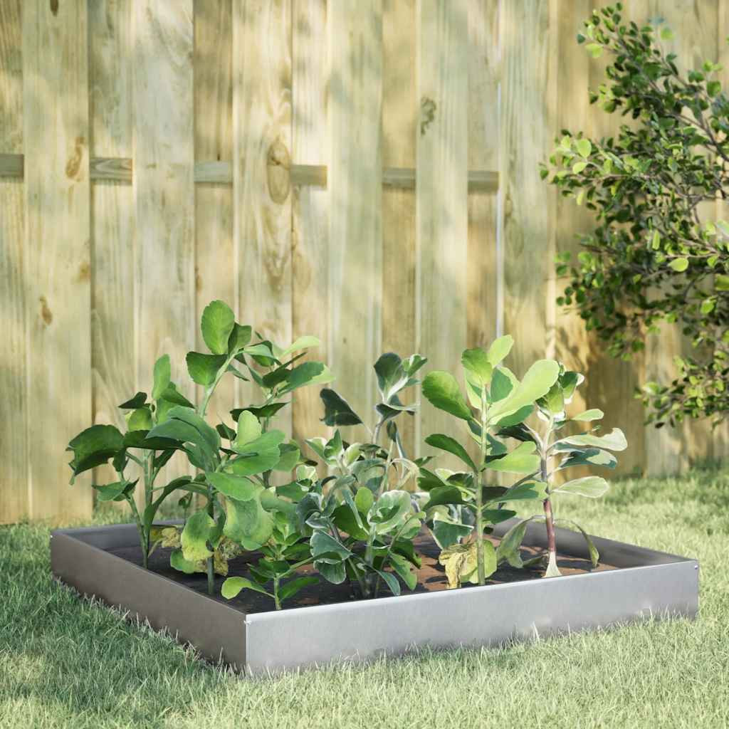 vidaXL Hochbeet 100x100x26 cm Verzinkter Stahl