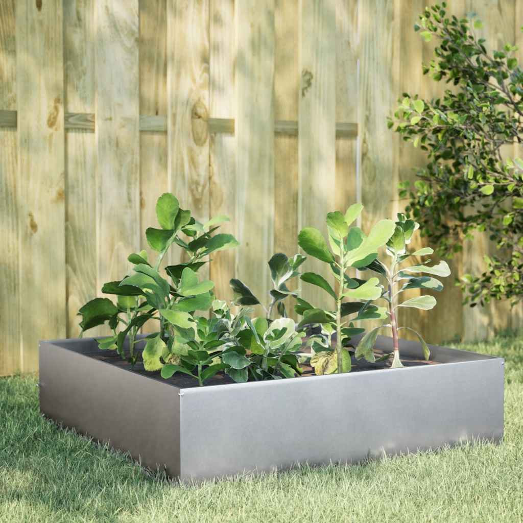 vidaXL Hochbeet 100x100x41 cm Verzinkter Stahl
