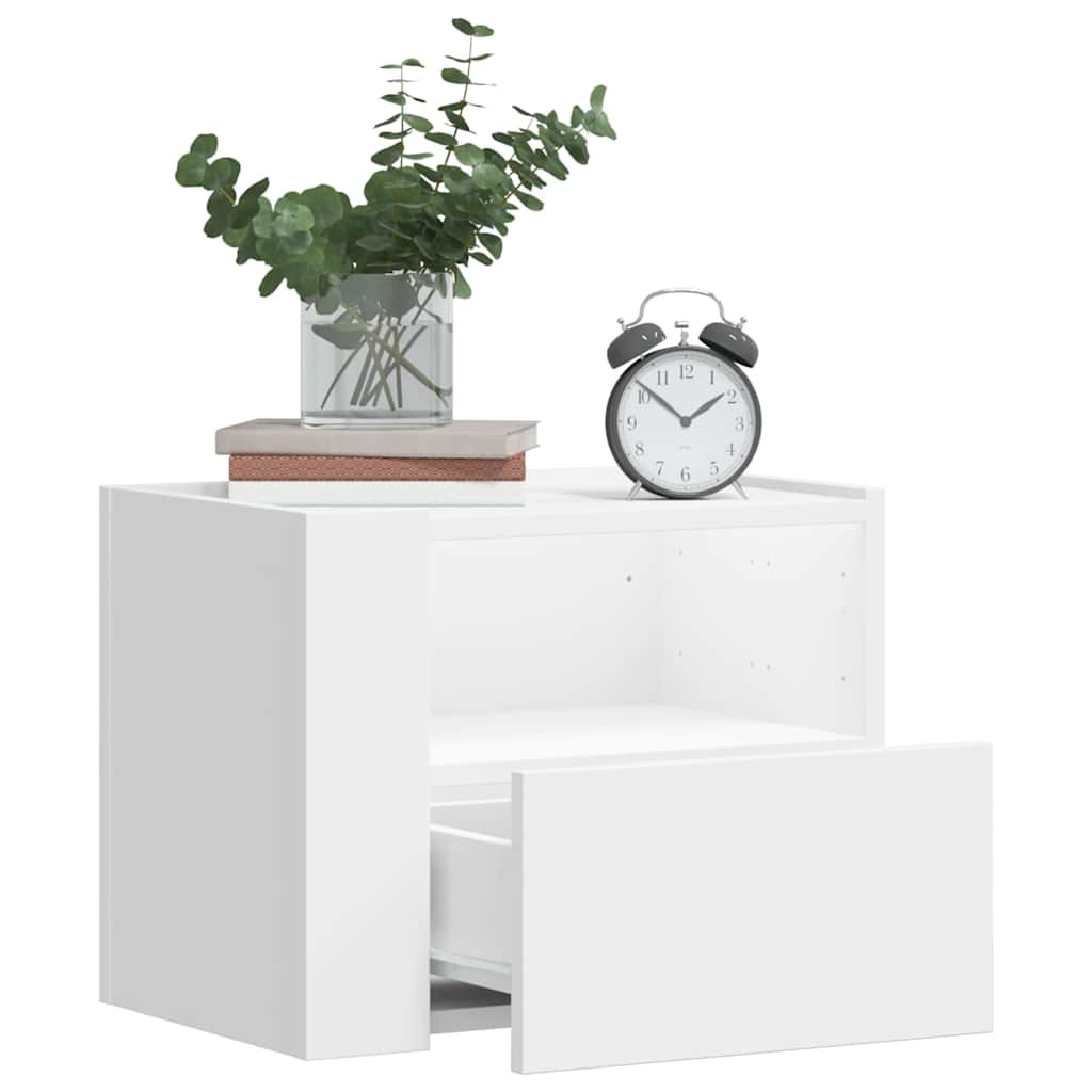 vidaXL Wand-Nachttische 2 Stk. Weiß 45x30x35 cm