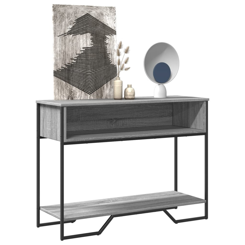 vidaXL Konsolentisch Grau Sonoma 100x35x74,5 cm Holzwerkstoff