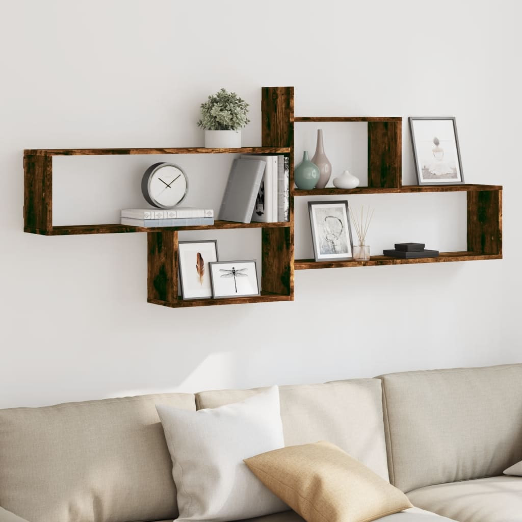 vidaXL Wandregal Räuchereiche 167,5x18x68 cm Holzwerkstoff