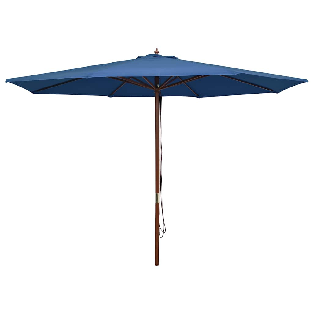 vidaXL Sonnenschirm mit Holzmast 350 cm Blau