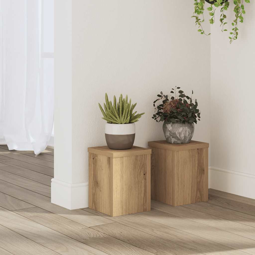 vidaXL Pflanzenständer 2 Stk. Artisan-Eiche 15x15x20 cm Holzwerkstoff