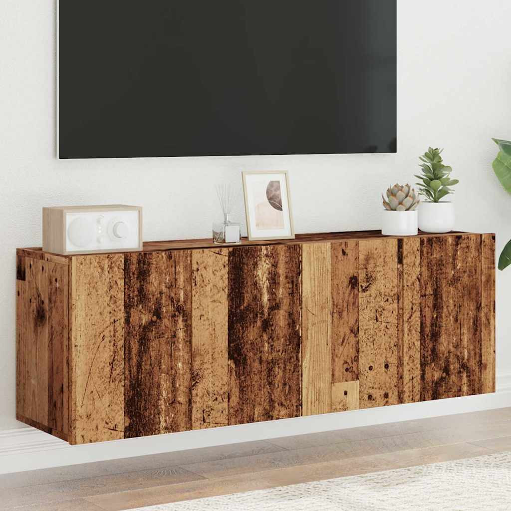 vidaXL TV-Wandschränke 2 Stk. Altholz-Optik 60x30x41 cm