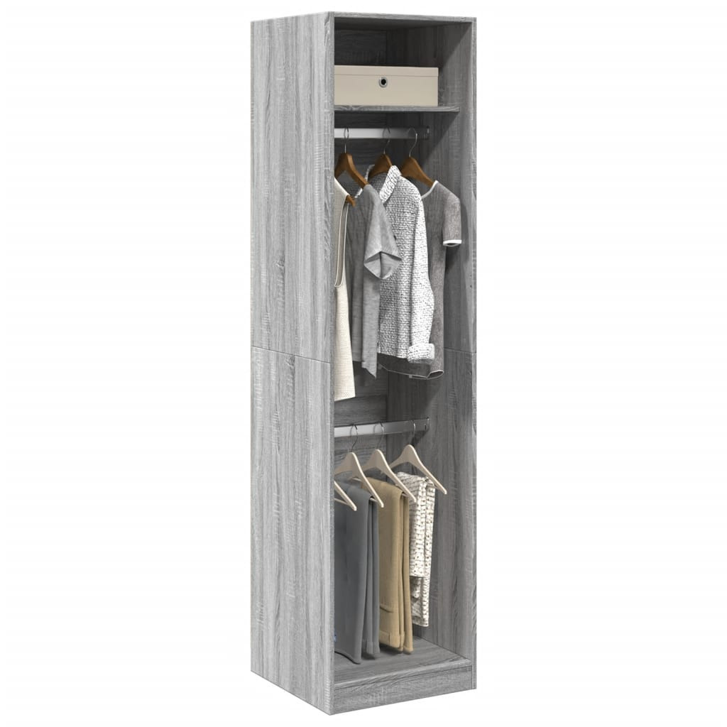 vidaXL Kleiderschrank Grau Sonoma 50x50x200 cm Holzwerkstoff