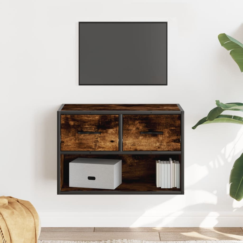 vidaXL TV-Schrank Räuchereiche 60x31x39,5 cm Holzwerkstoff und Metall