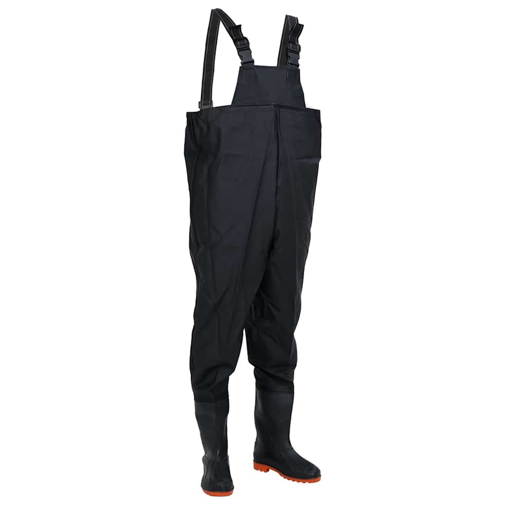 vidaXL Wathose mit Stiefeln Schwarz Größe 43