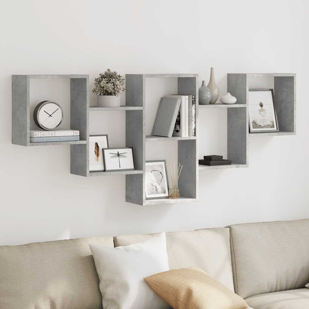 vidaXL Wandregal Betongrau 159x18x66 cm Holzwerkstoff