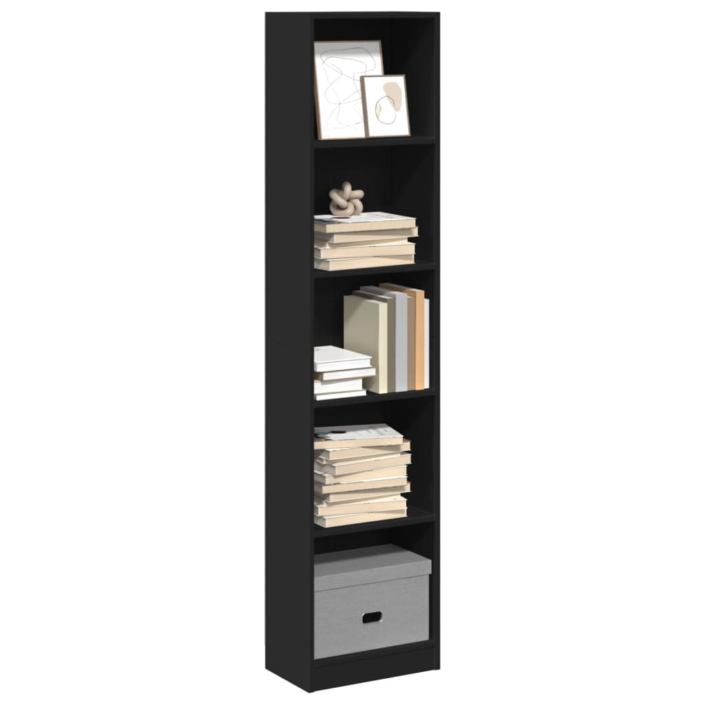 vidaXL Bücherregal Schwarz 40x24x176 cm Holzwerkstoff