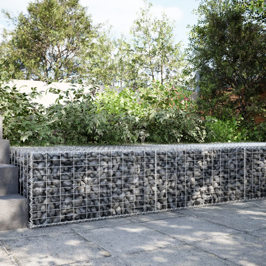 vidaXL Gabione mit Deckel 200x100x50 cm Verzinktes Eisen