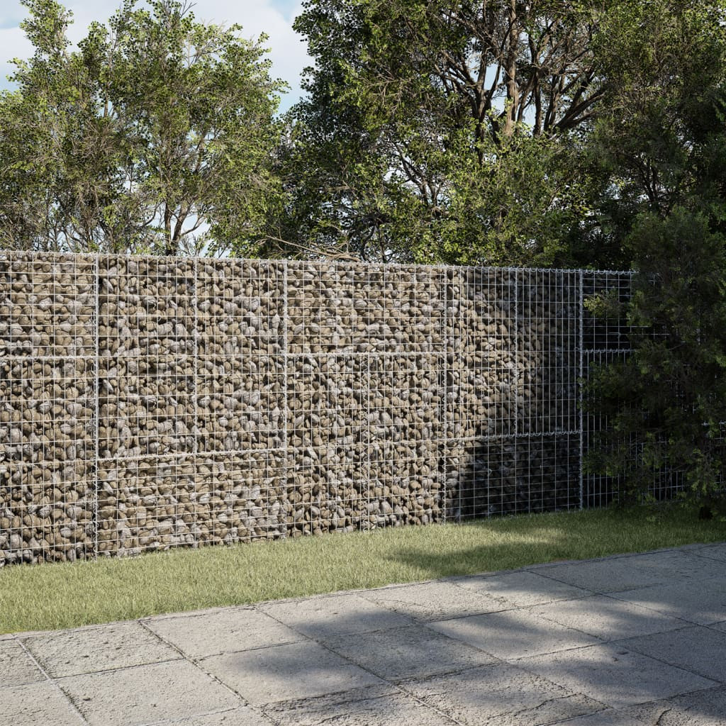 vidaXL Gabione mit Deckel 300x100x150 cm Verzinktes Eisen