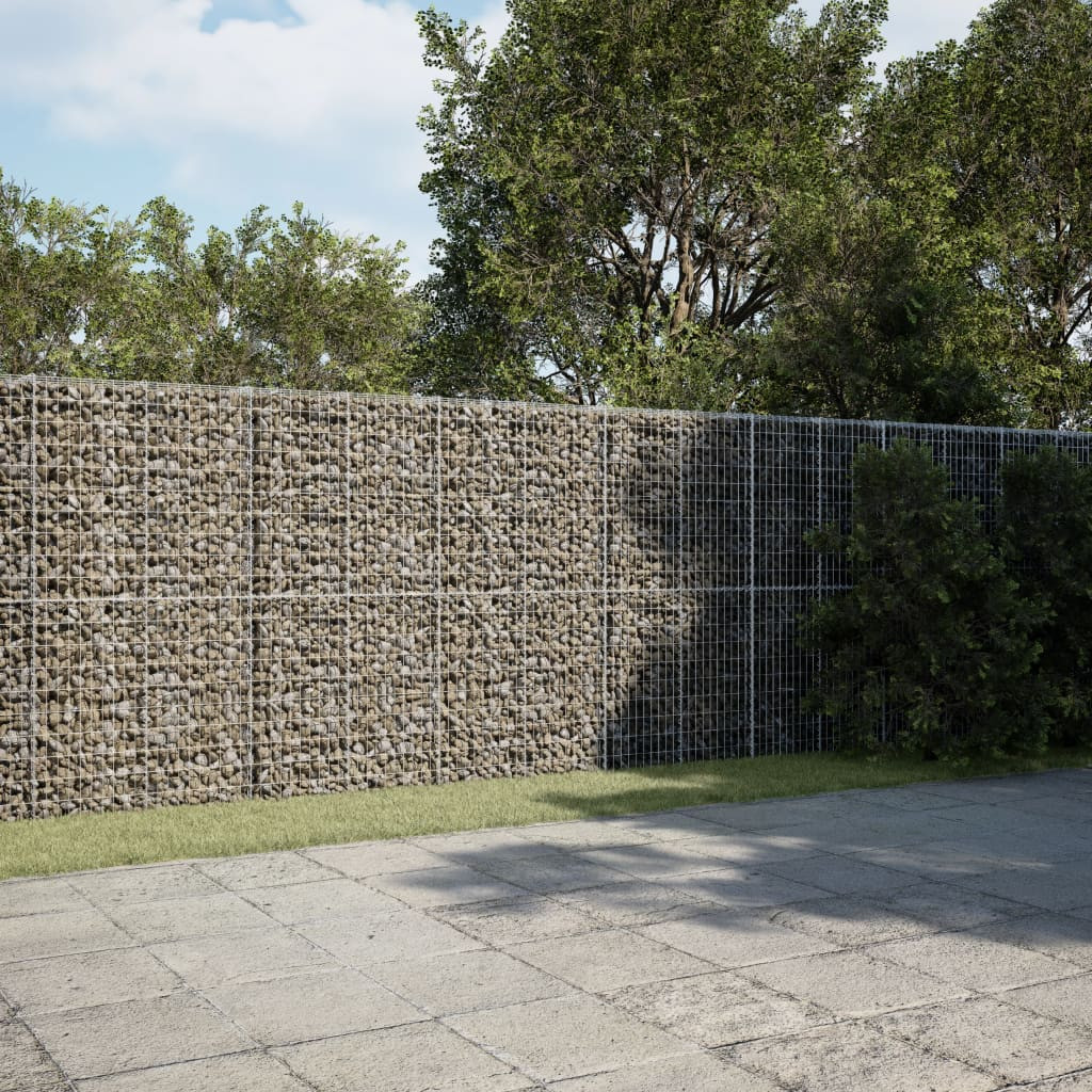 vidaXL Gabione mit Deckel 550x100x200 cm Verzinktes Eisen