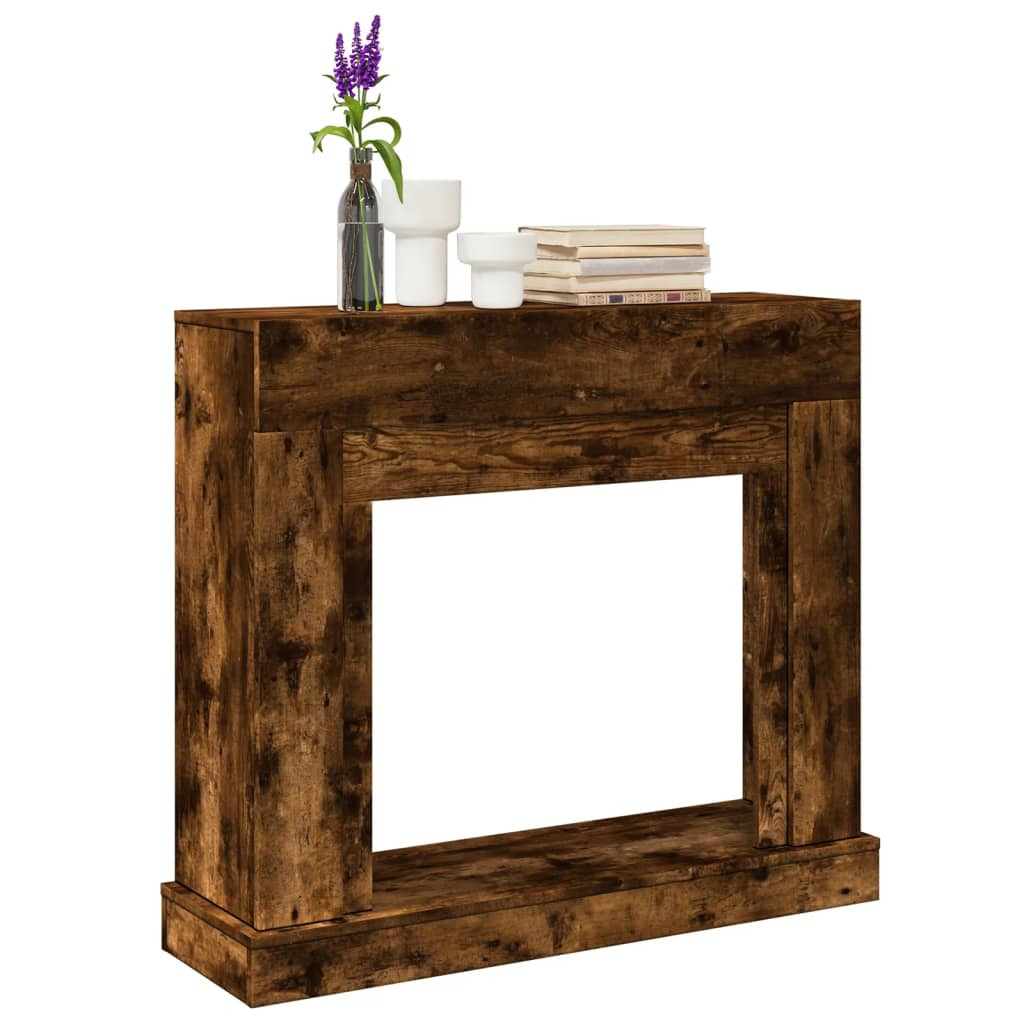 vidaXL Kaminumrandung Räuchereiche 100x30x87,5 cm Holzwerkstoff