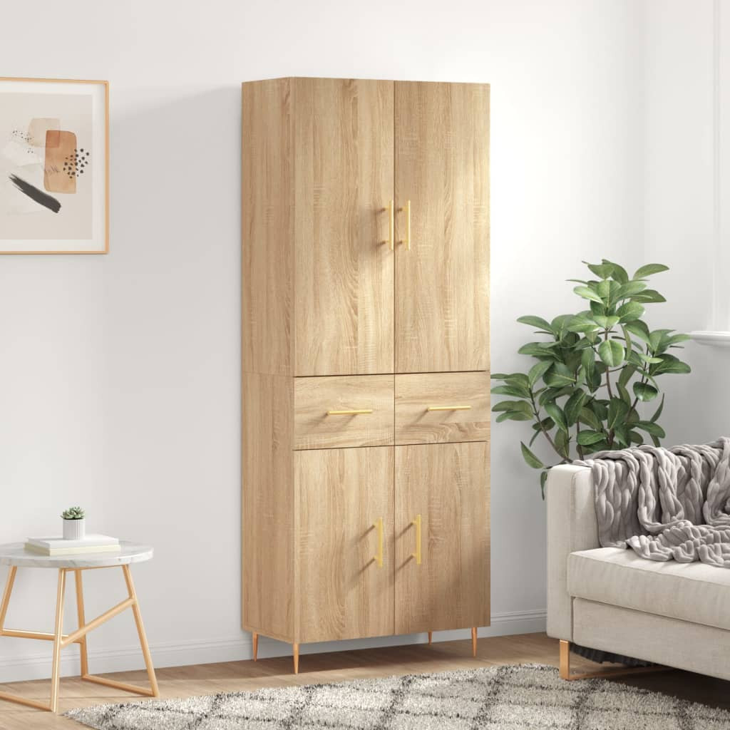 vidaXL Highboard Sonoma-Eiche 69,5x34x180 cm Holzwerkstoff