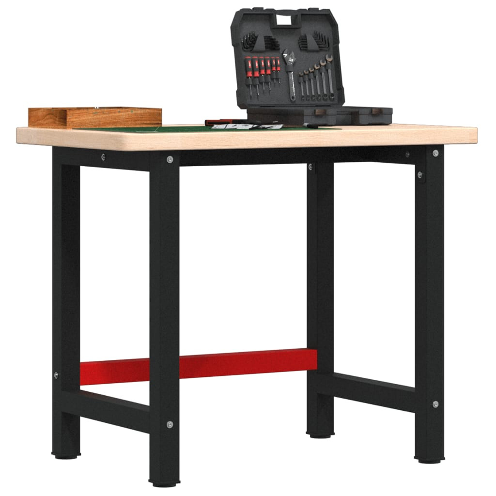 vidaXL Werkbank 100x60x83 cm Massivholz Eiche Rechteckig