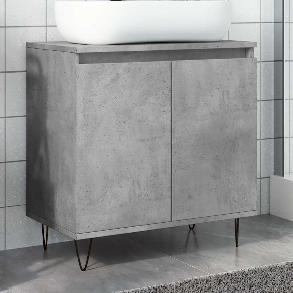 vidaXL Badschrank Betongrau 58 x 33 x 60 cm Holzwerkstoff