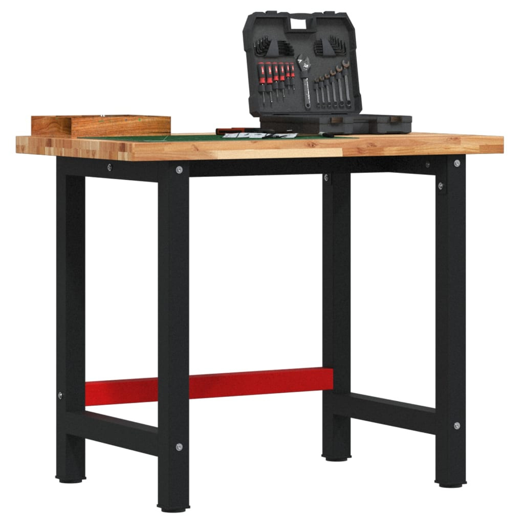 vidaXL Werkbank 100x60x83 cm Massivholz Akazie Rechteckig