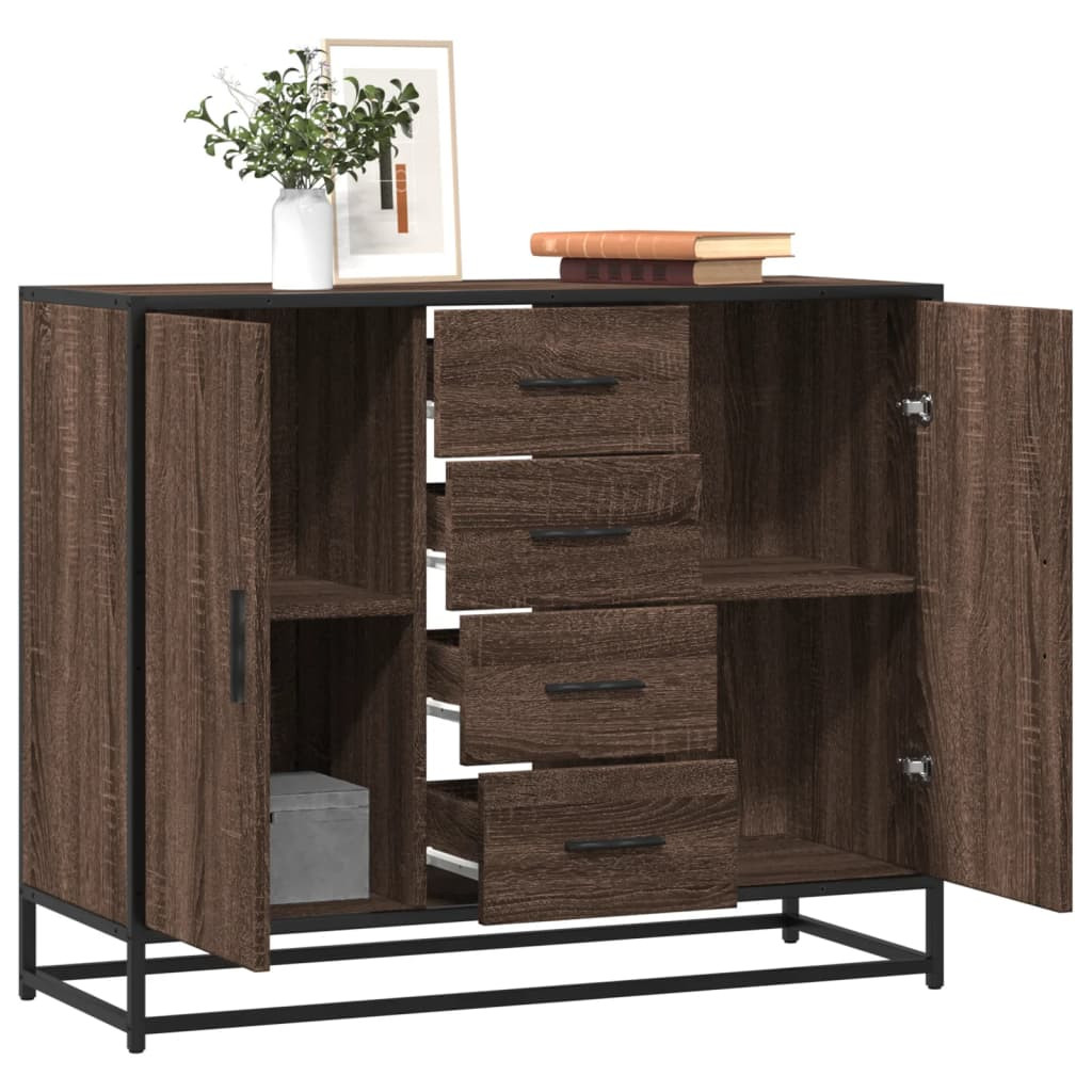 vidaXL Sideboard Braun Eichen-Optik 92x35x76 cm Holzwerkstoff