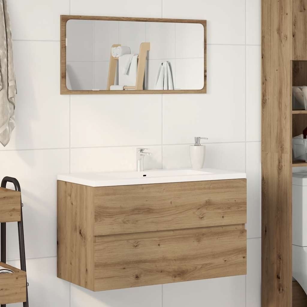 vidaXL Waschbeckenunterschrank Artisan-Eiche 90x38,5x45 Holzwerkstoff