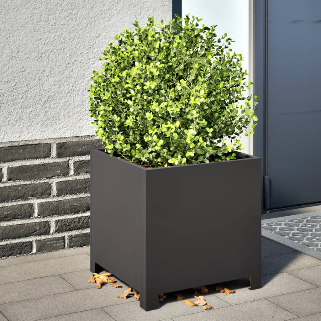 vidaXL Pflanzkübel Schwarz 40x40x40 cm Stahl