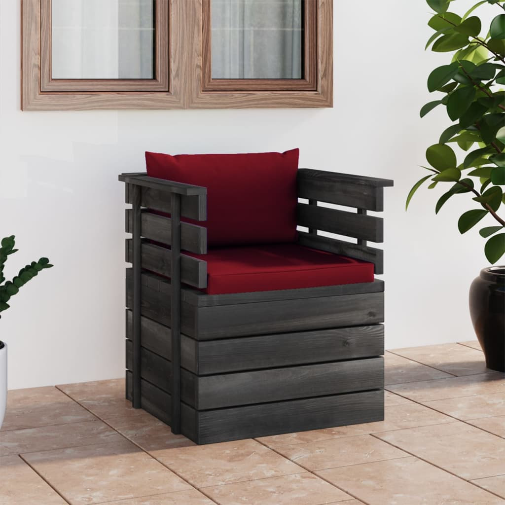 vidaXL Gartensessel mit Kissen Kiefernholz