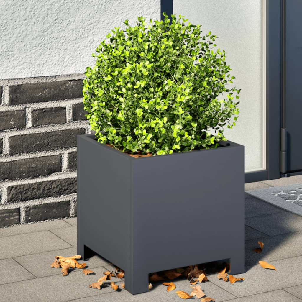 vidaXL Pflanzkübel 2 Stk. Anthrazit 30x30x30 Stahl
