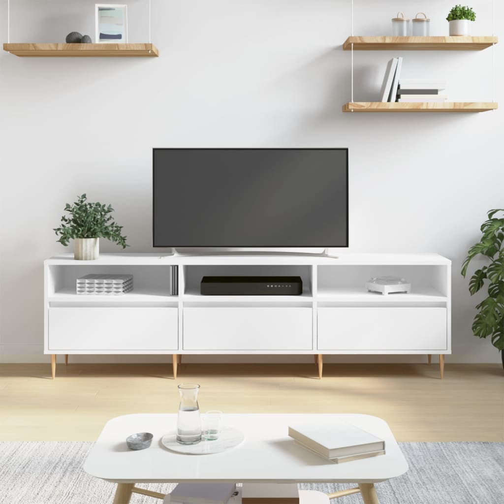 vidaXL TV-Schrank Weiß 150x30x44,5 cm Holzwerkstoff
