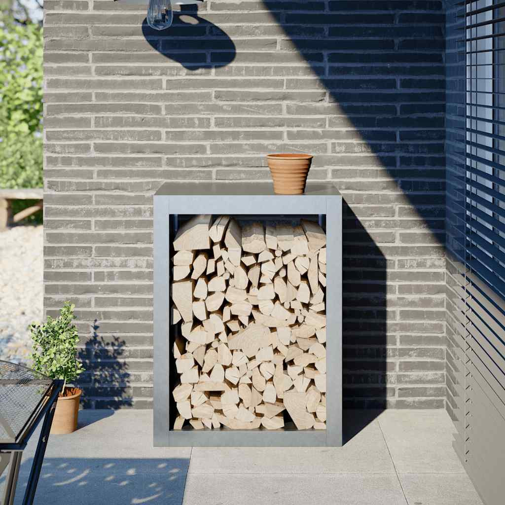 vidaXL Brennholzregal 60x40x80 cm Verzinkter Stahl
