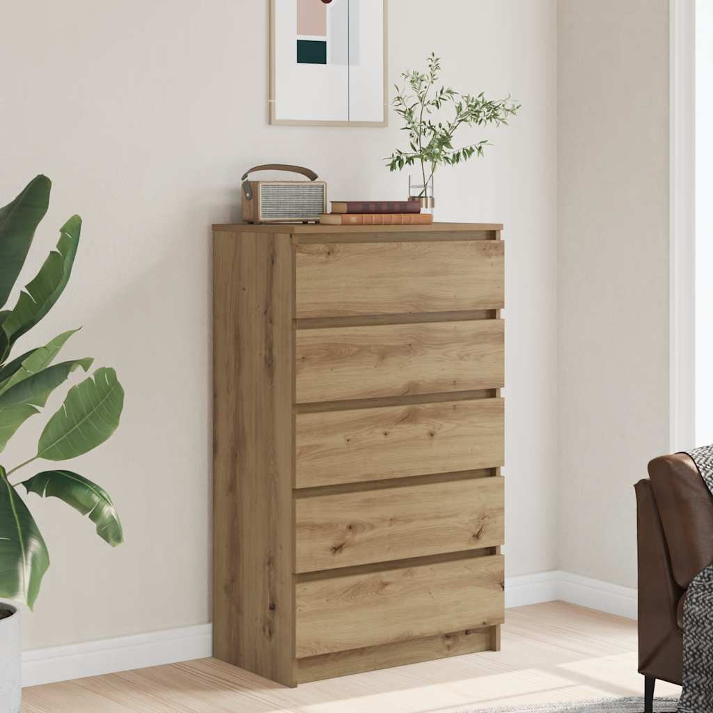 vidaXL Schubladenschrank Artisan-Eiche 60x36x103 cm Holzwerkstoff