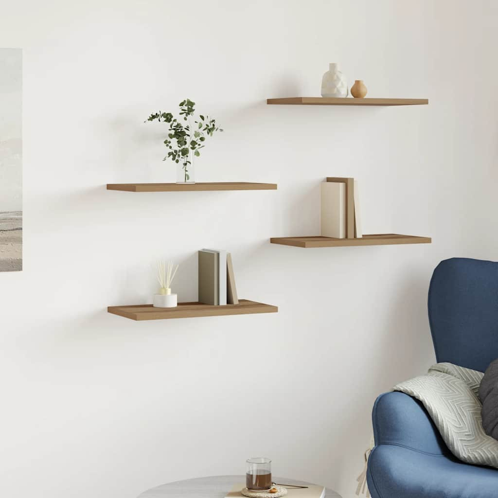 vidaXL Wandregale 4 Stk. Artisan-Eiche 40x20x1,5 cm Holzwerkstoff