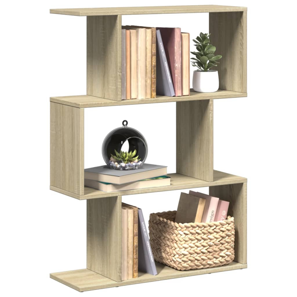 vidaXL Raumteiler-Bücherregal 3 Fächer Sonoma-Eiche 70x24x97 cm