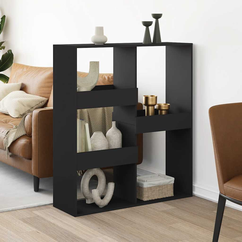 vidaXL Raumteiler Schwarz 100x33x115 cm Holzwerkstoff